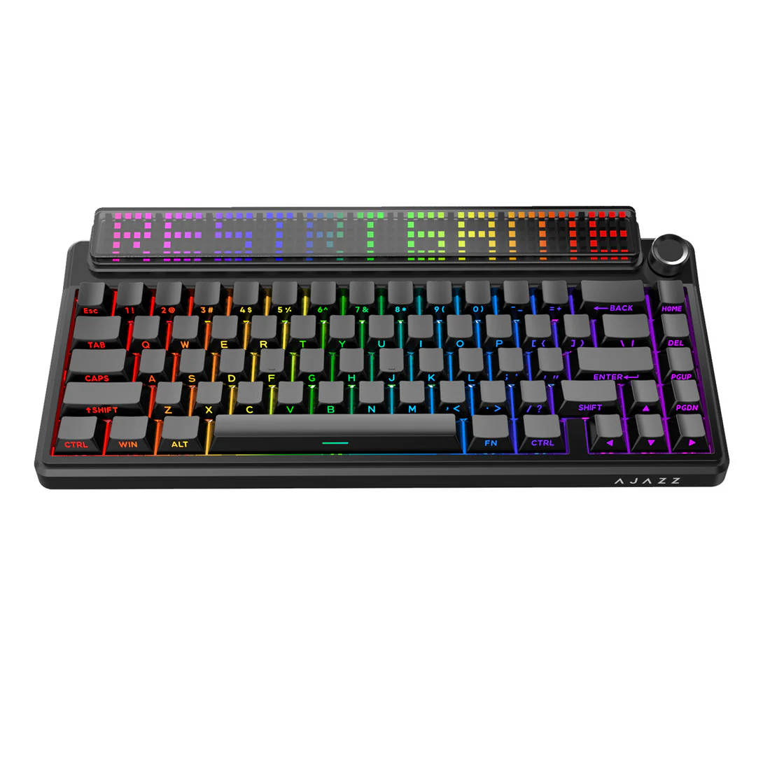 Ajazz Pixel68 Dot Matrix Large Screen RGB Tri-Mode Mechanical Keyboard (Black) (White Peach Switch) - Image 15