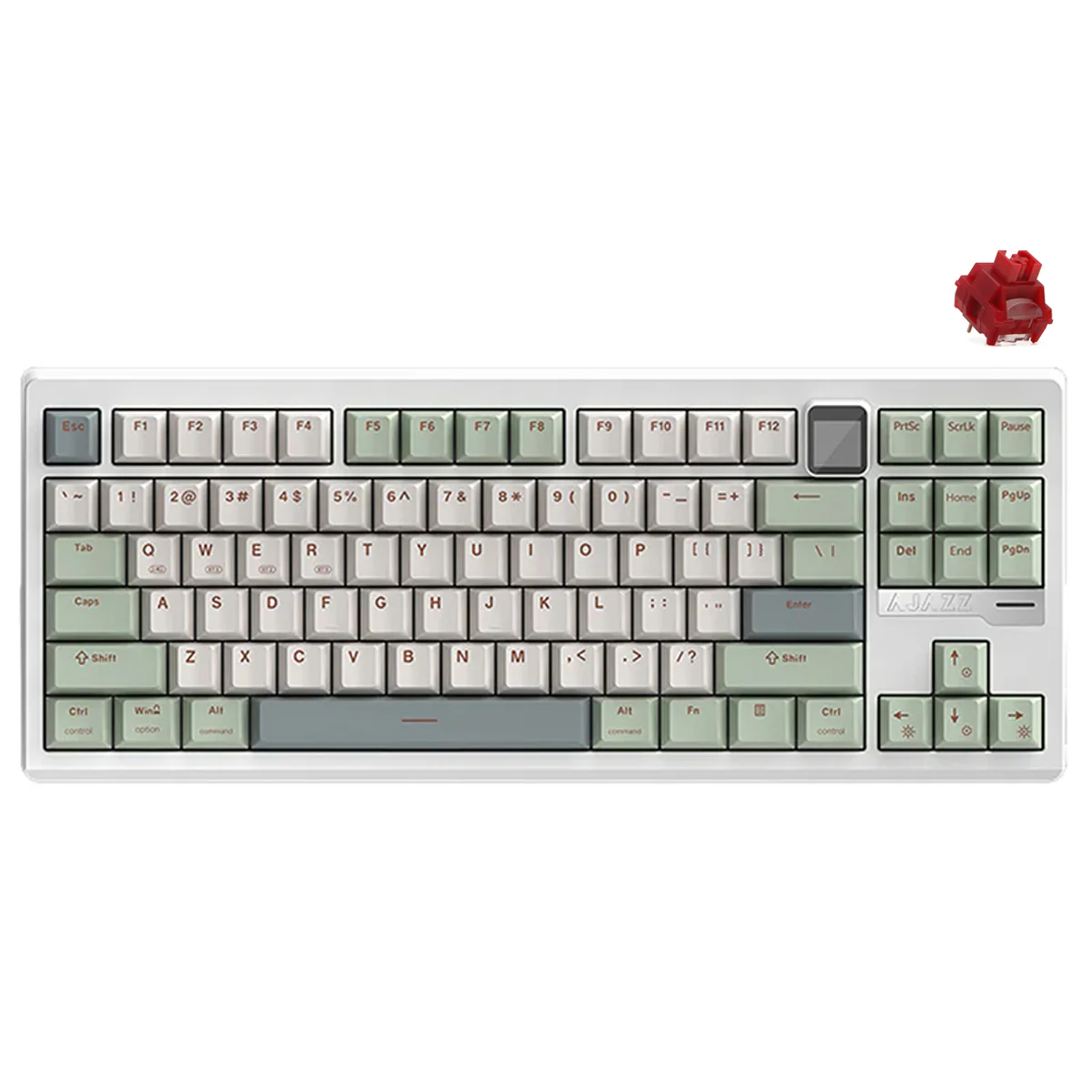 Ajazz QS87 Max RGB Tri-Mode 87-Keys Aluminum CNC Case Hot-Swappable Mechanical Keyboard (Cyan/White/Blue) (Flame Red V2 Switch) - Image 9