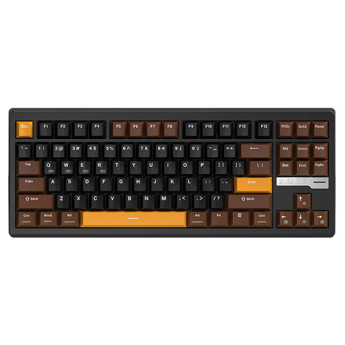 Ajazz QS87 RGB Tri-Mode 87-Keys Aluminum CNC Case Gasket-Mounted Hot-Swappable Mechanical Keyboard (Brown/Black/Yellow) (Maillard Switch) - Image 2