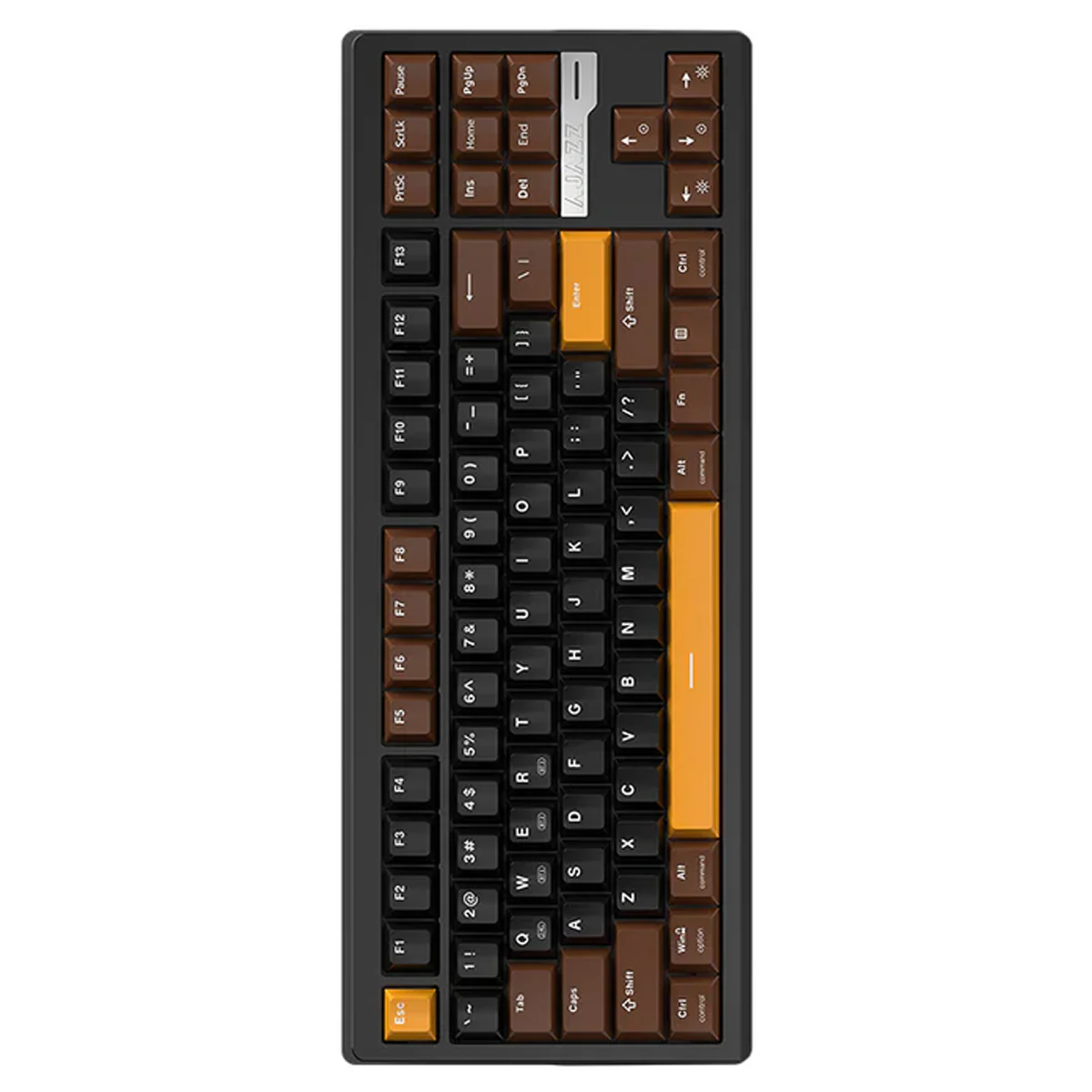 Ajazz QS87 RGB Tri-Mode 87-Keys Aluminum CNC Case Gasket-Mounted Hot-Swappable Mechanical Keyboard (Brown/Black/Yellow) (Maillard Switch) - Image 3