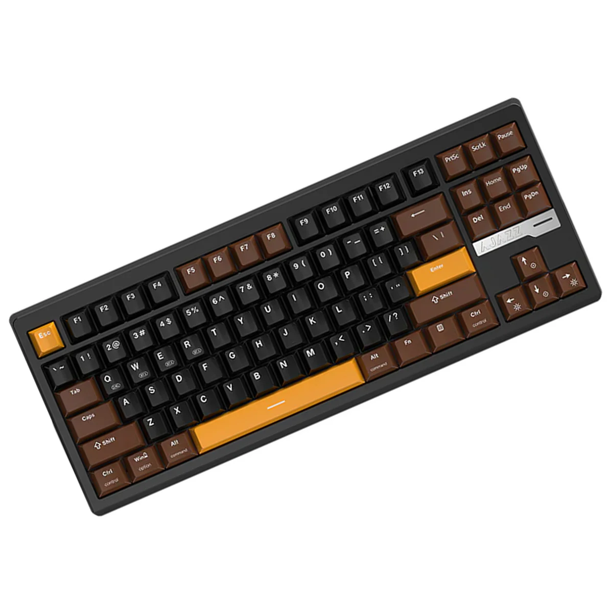 Ajazz QS87 RGB Tri-Mode 87-Keys Aluminum CNC Case Gasket-Mounted Hot-Swappable Mechanical Keyboard (Brown/Black/Yellow) (Maillard Switch) - Image 4