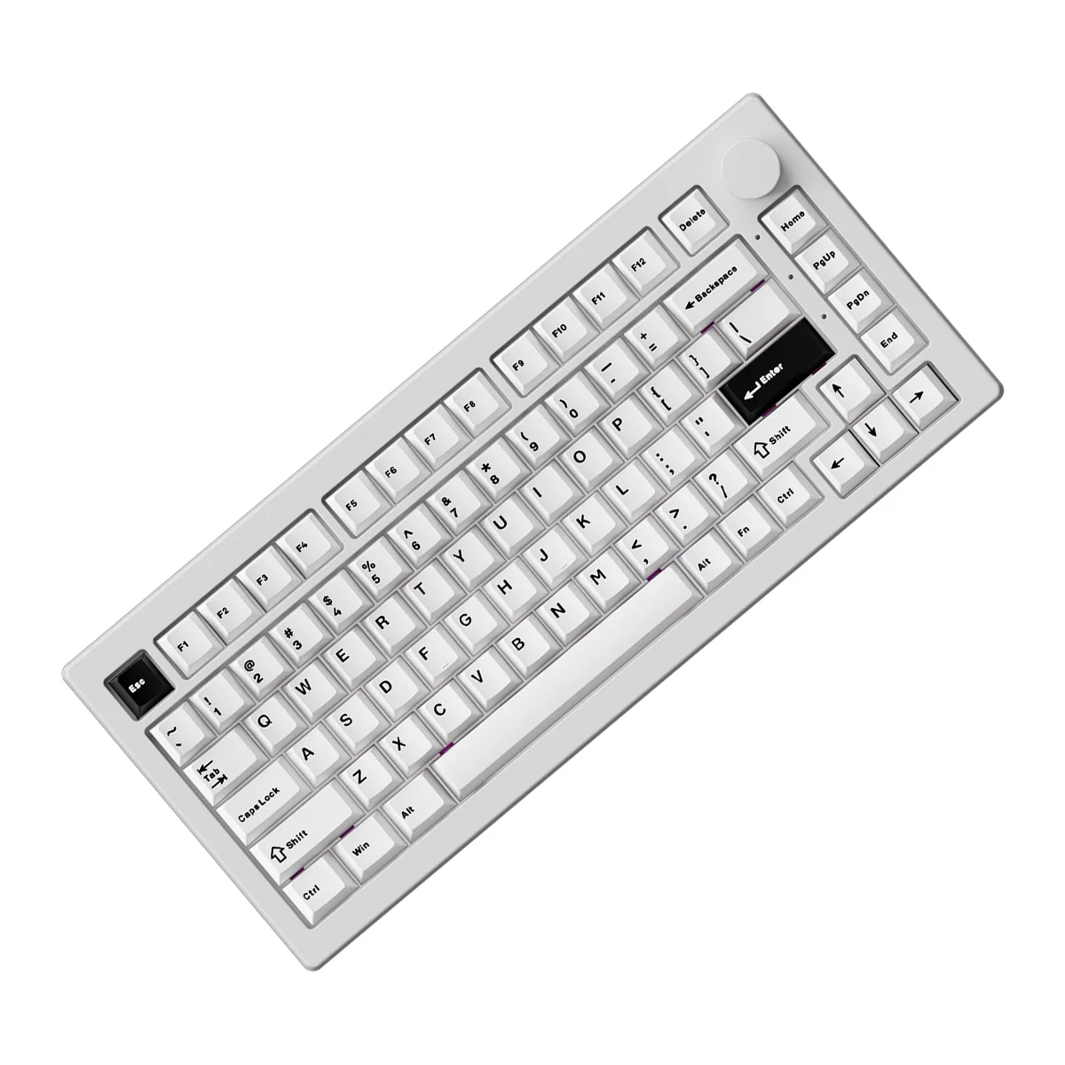 Akko 5075 V3 Multi-Mode RGB Hot-Swappable Mechanical Keyboard (Black on White) (Akko Frost Pink Switch) - Image 3