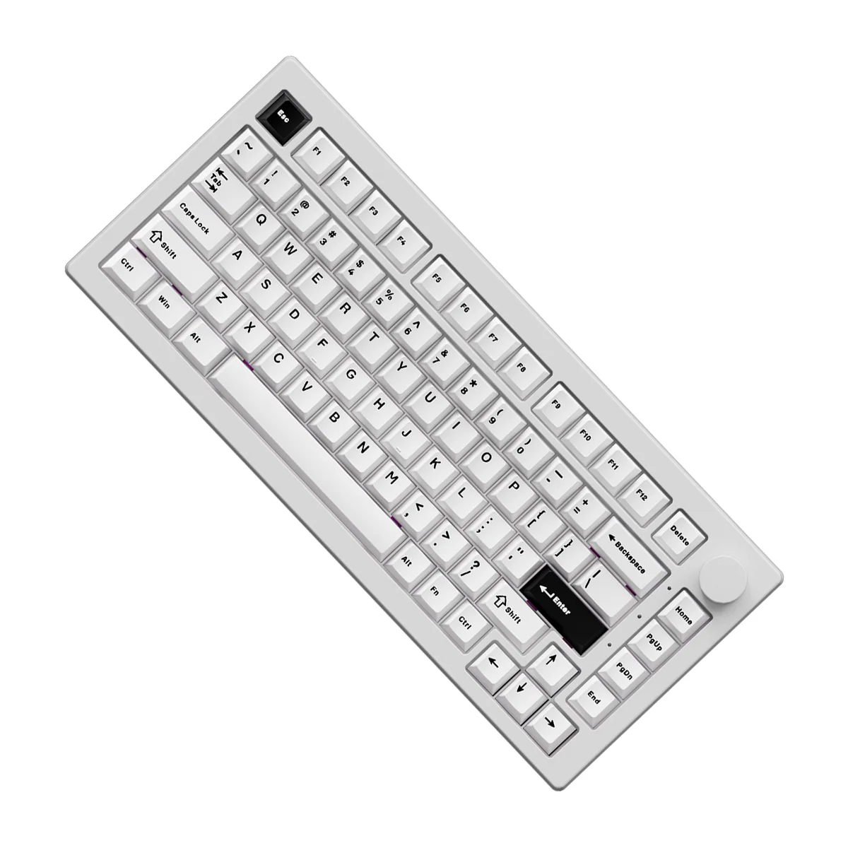 Akko 5075 V3 Multi-Mode RGB Hot-Swappable Mechanical Keyboard (Black on White) (Akko Frost Pink Switch) - Image 4
