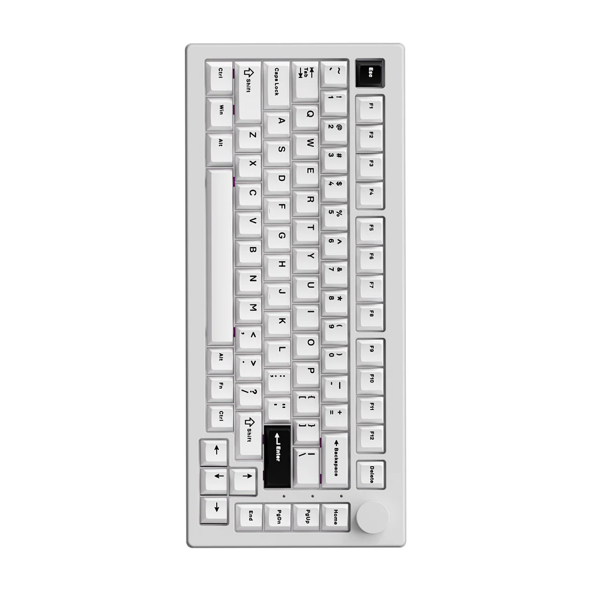Akko 5075 V3 Multi-Mode RGB Hot-Swappable Mechanical Keyboard (Black on White) (Akko Frost Pink Switch) - Image 5