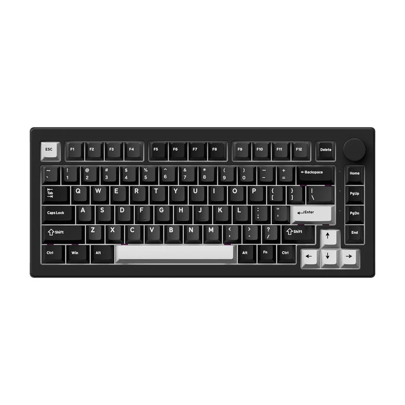 Akko 5075 V3 Multi-Mode RGB Hot-Swappable Mechanical Keyboard (Black & Silver) (Akko Frost Pink Switch) - Image 7