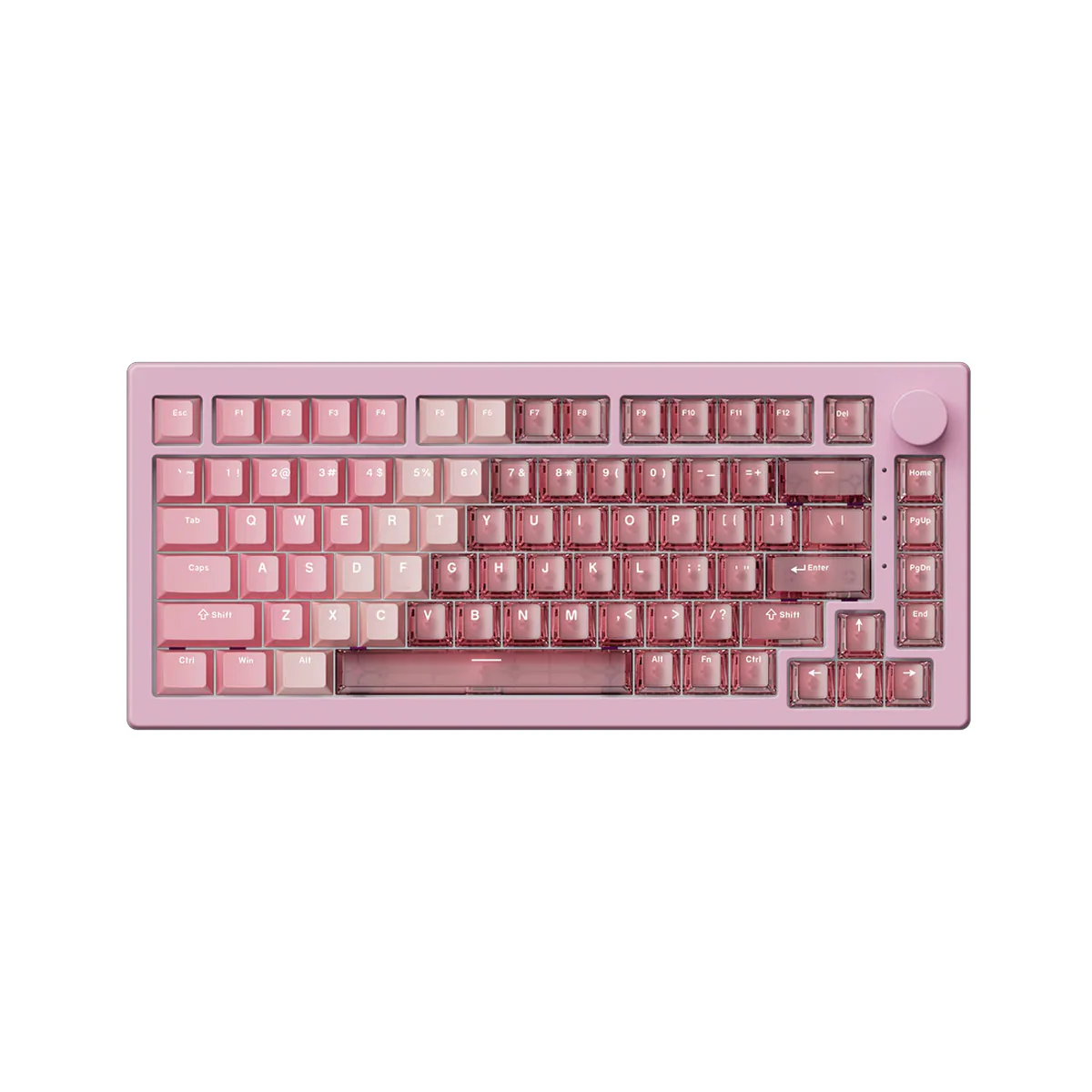 Akko 5075 V3 Multi-Mode RGB Hot-Swappable Mechanical Keyboard (Gradient Hybrid Pink Transparent) (Akko Frost Pink Switch) (013-003-087-04J-004) - Image 5