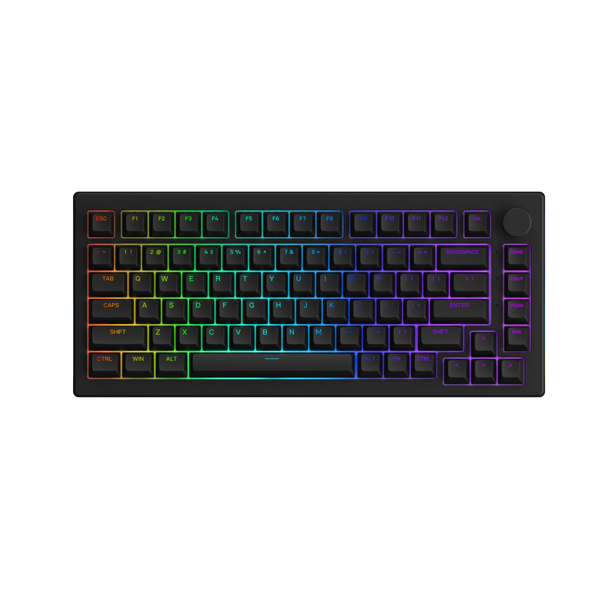 Akko 5075S Shine-Through RGB Hot-Swappable Mechanical Keyboard Black (Gateron Yellow-Lubed) - Image 2