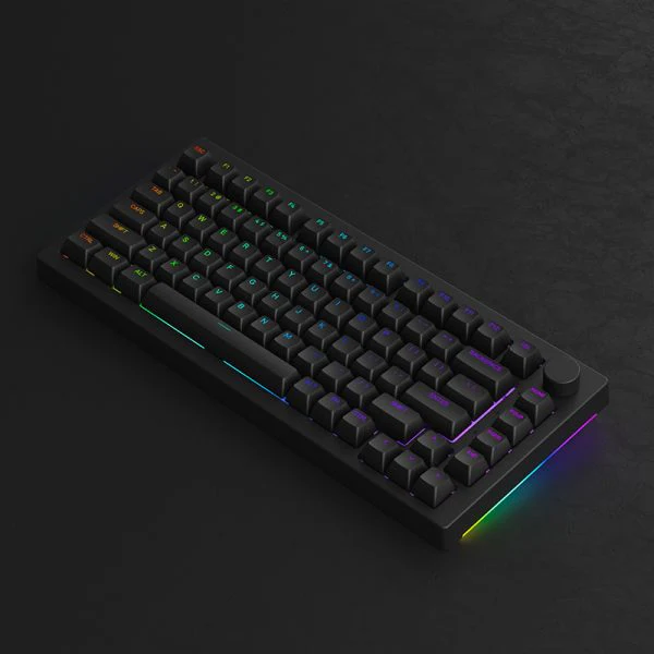 Akko 5075S Shine-Through RGB Hot-Swappable Mechanical Keyboard Black (Wine White) - Image 4