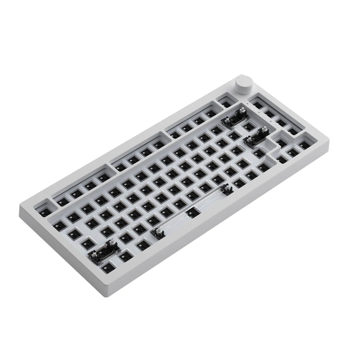 Akko 5075S VIA Barebone Custom Hot-Swappable Mechanical Keyboard DIY Kit Gasket Mount (Moonlight White) - Image 3