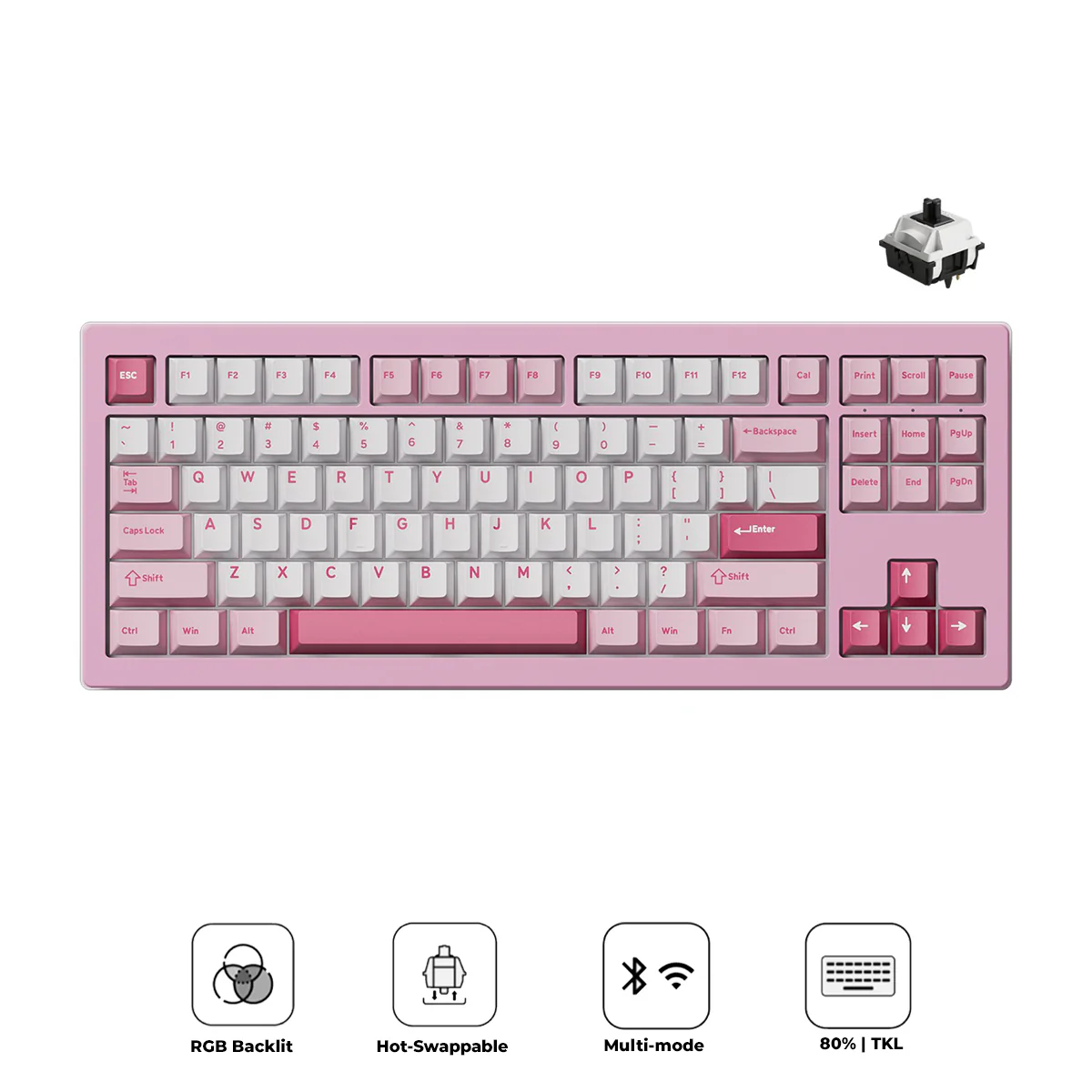Akko 5087 V3 Prunus Lannesiana Multi-Mode RGB Hot-Swappable Mechanical Keyboard (Akko V3 Piano Pro Switch) (018-019-022-037-020)