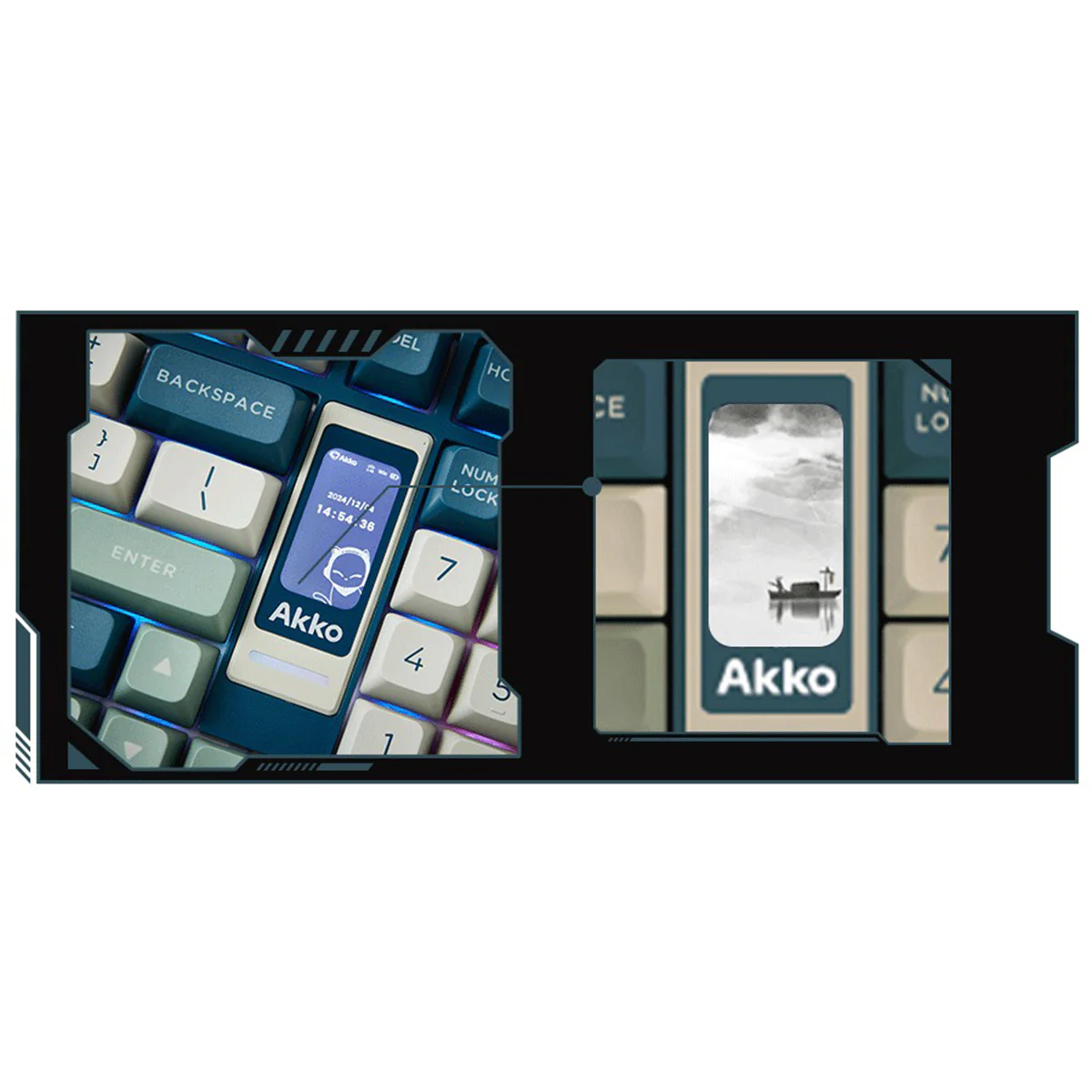 Akko 5098B Ink Green Multi-Mode RGB Hot-Swappable Mechanical Keyboard with 1.47" TFT Screen & Vertical Knob (Ice Cream Pink Switch) - Image 9