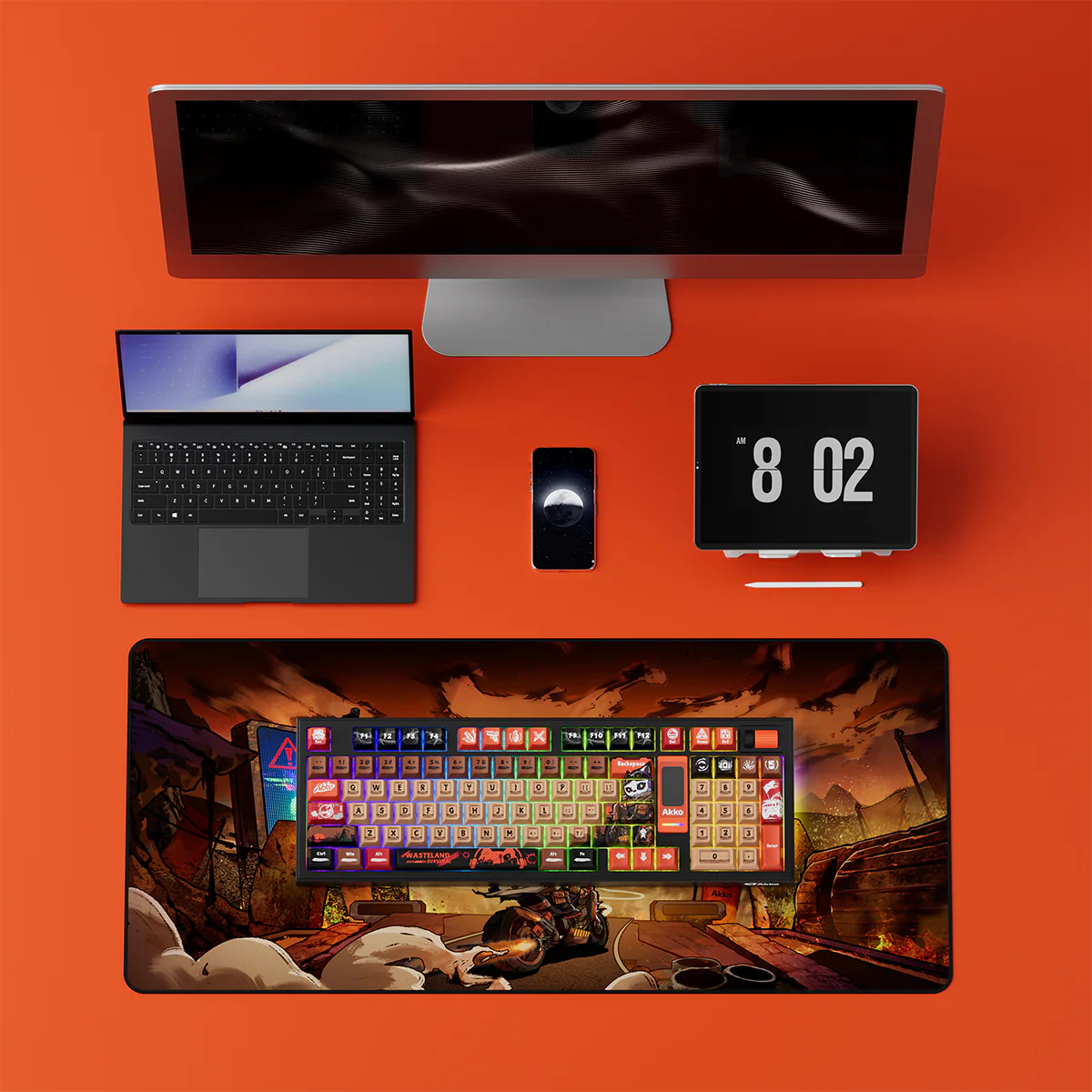 Akko 5098B Wasteland Survival Multi-Mode RGB Hot-Swappable Mechanical Keyboard with 1.47" LCD Screen (Akko V3 Piano Pro Switch) - Image 2