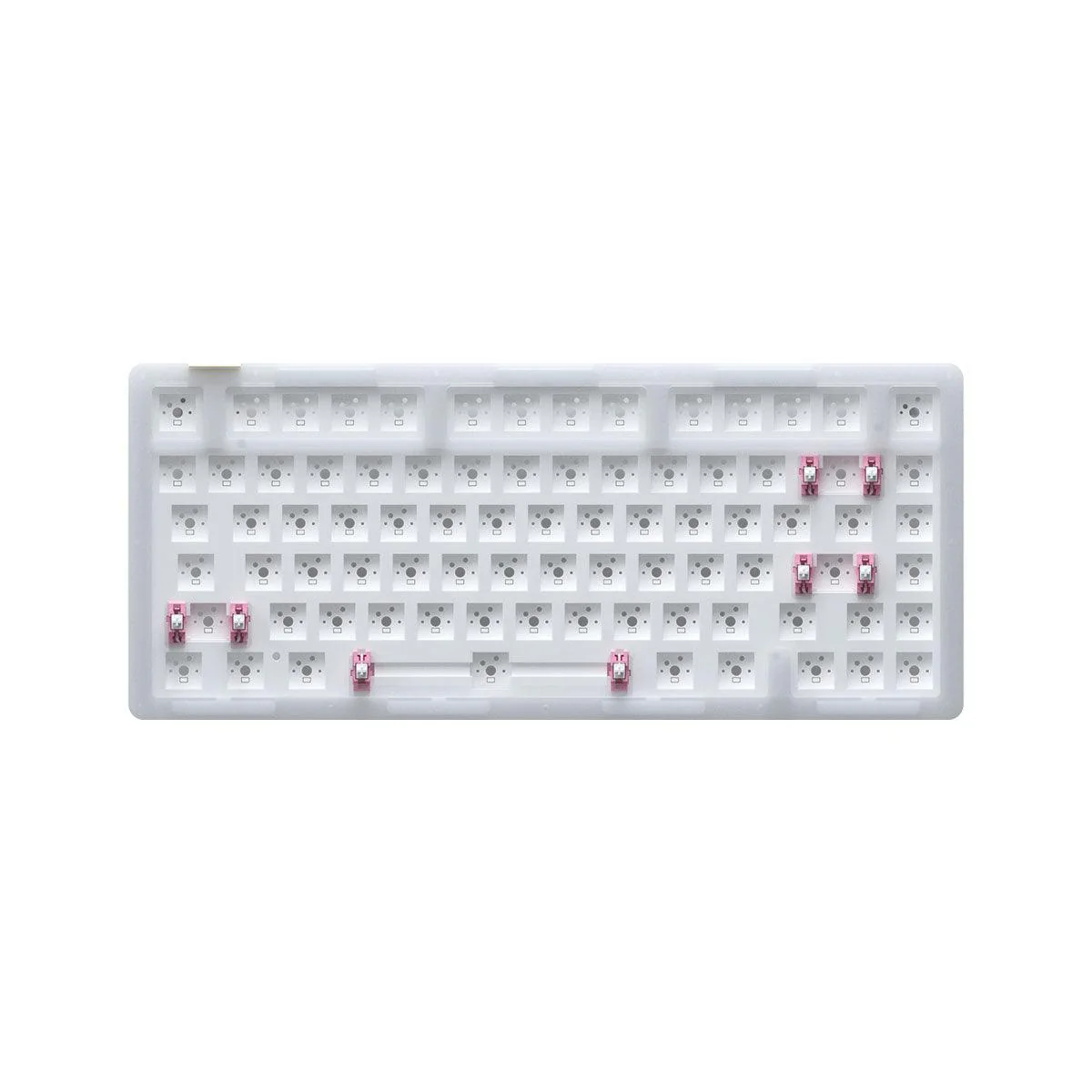 AKKO ACR75 V2 RGB Mechanical Keyboard Hot-Swappable DIY Kit Socket Gasket Mount With 81-Key Layout (Stacked Acrylic Version) (White)