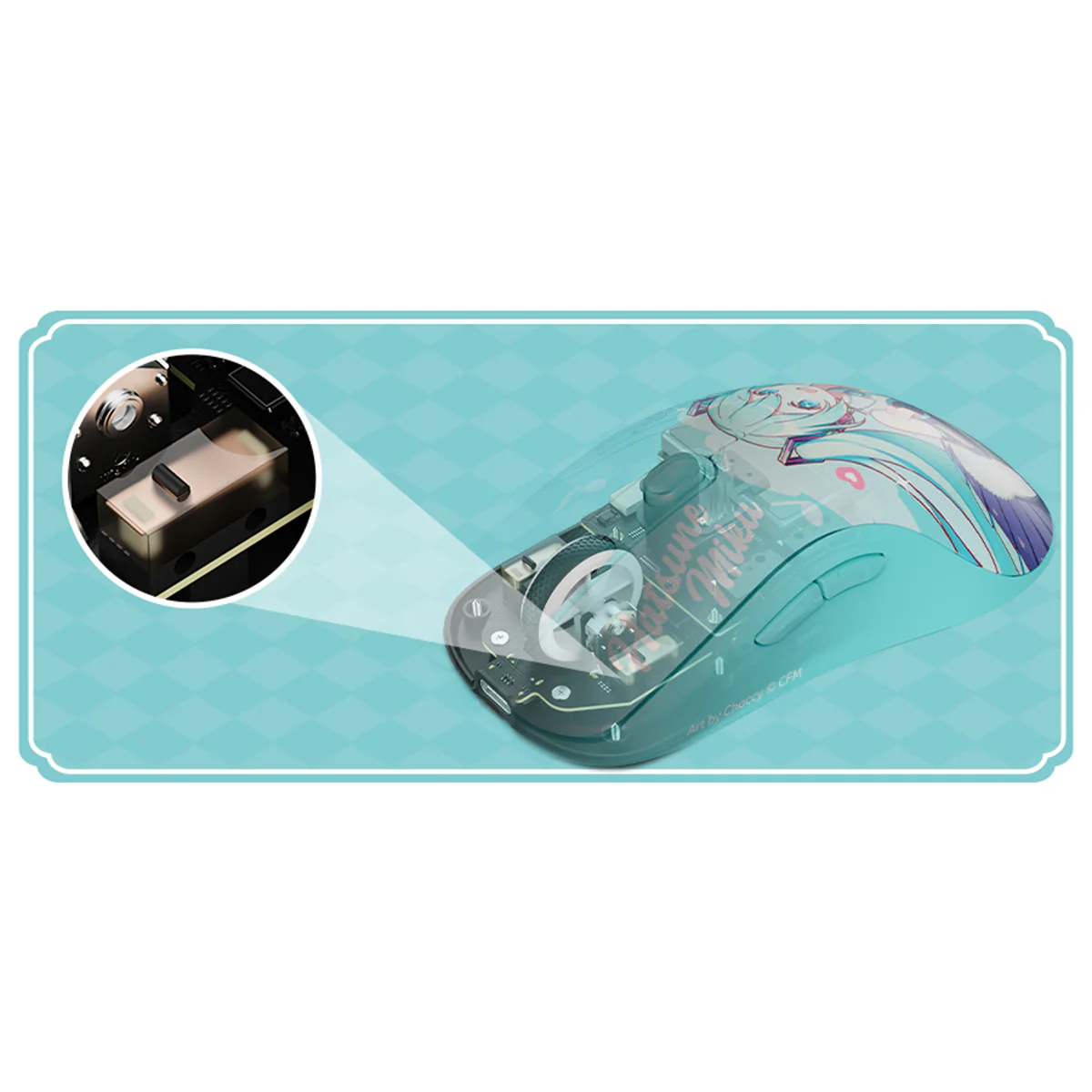 Akko AG ONE 8K Wireless Tri-Mode Gaming Mouse (Hatsune Miku) - Image 4
