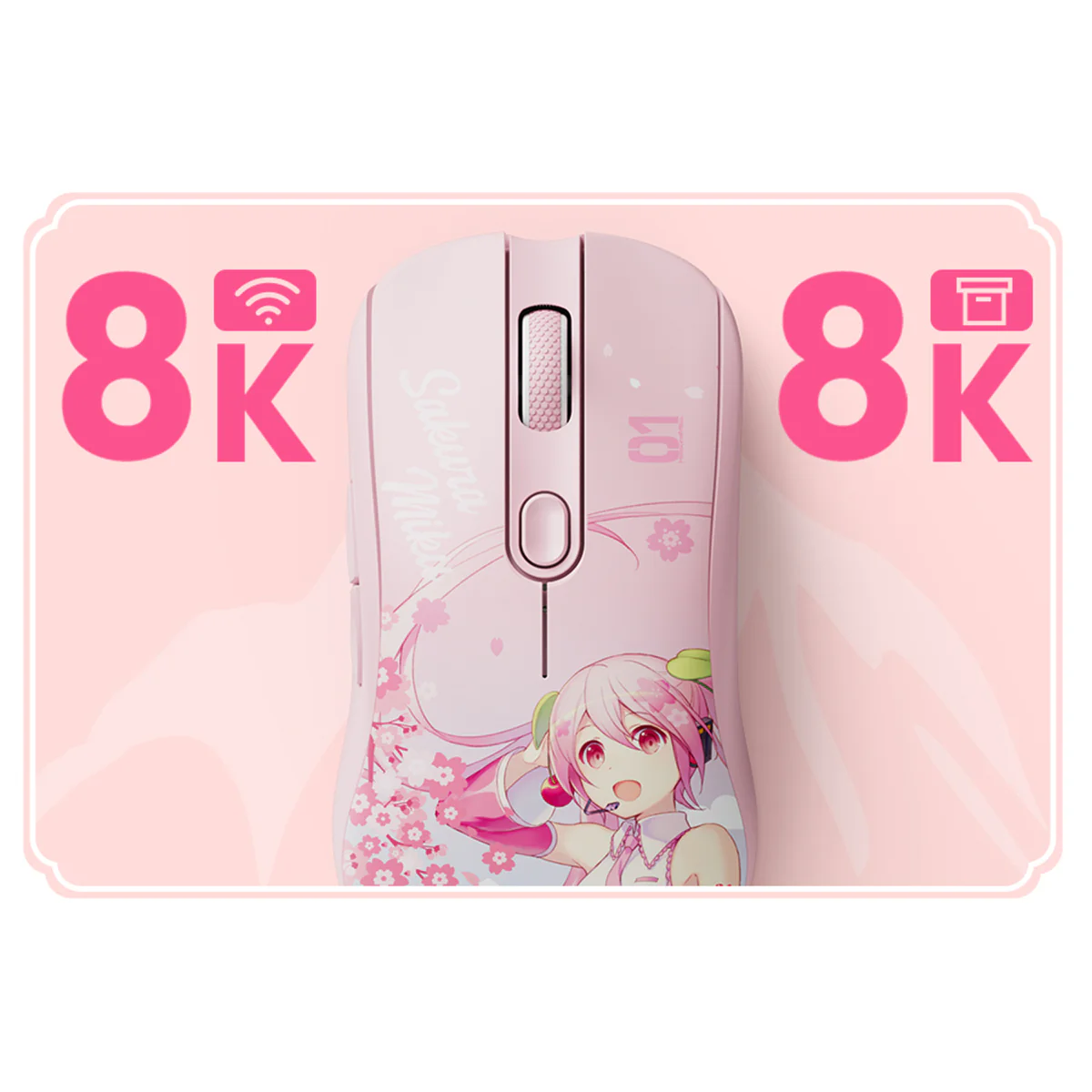 Akko AG ONE 8K Wireless Tri-Mode Gaming Mouse (Sakura Miku) - Image 7