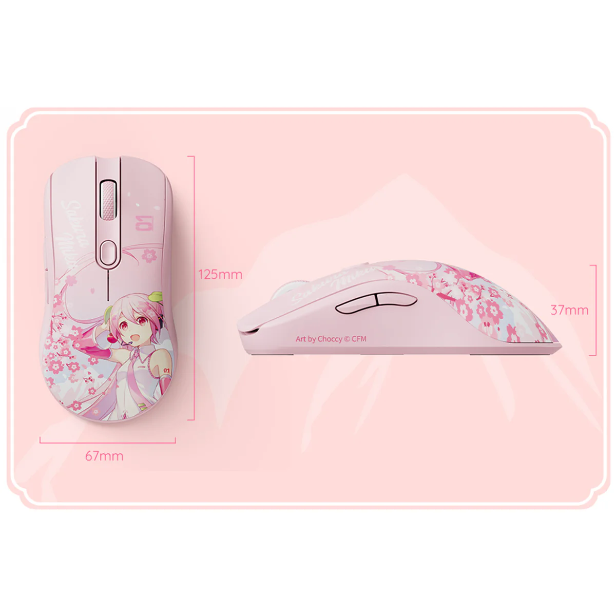 Akko AG ONE 8K Wireless Tri-Mode Gaming Mouse (Sakura Miku) - Image 8