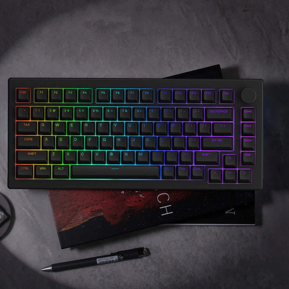 Akko Black 5075B Plus Shine-Through Multi-Mode RGB Hot-Swappable Mechanical Keyboard (Akko V3 Cream Yellow Pro) - Image 10