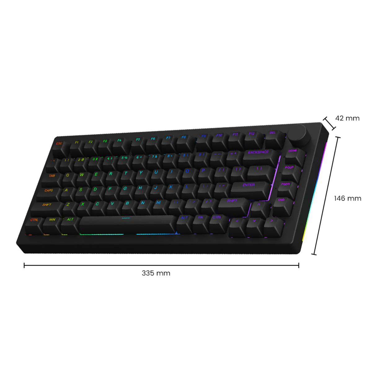 Akko Black 5075B Plus Shine-Through Multi-Mode RGB Hot-Swappable Mechanical Keyboard (Akko V3 Cream Yellow Pro) - Image 6