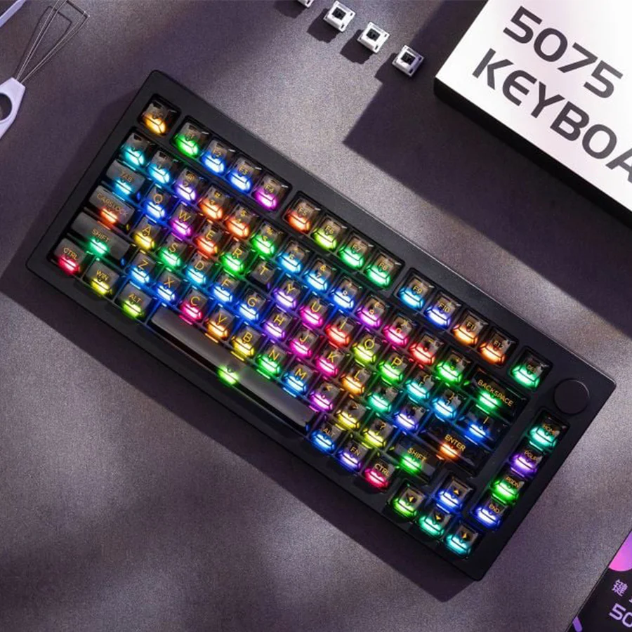 Akko Black Clear 5075B Plus Multi-Mode RGB Hot-Swappable Mechanical Keyboard (V3 Piano Pro Switch) - Image 3