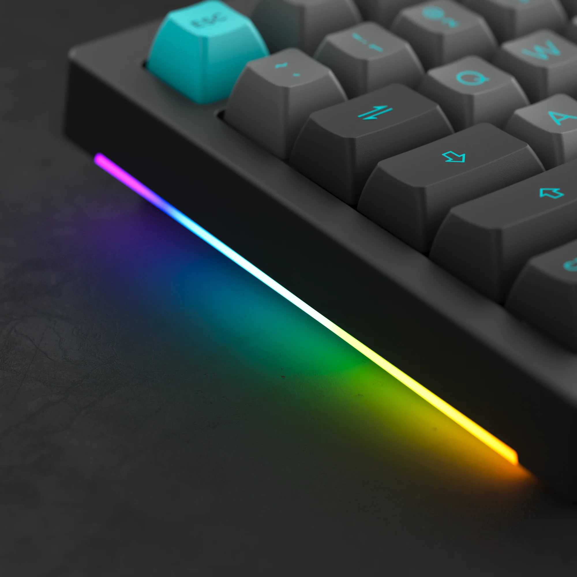 Akko Black & Cyan 5075B Plus Multi-Mode RGB Hot-Swappable Mechanical Keyboard (Akko V3 Cream Yellow Pro) - Image 6