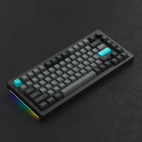Akko Black & Cyan 5075B Plus Multi-Modes RGB Mechanical Keyboard (Akko CS Wine Red) - Image 2