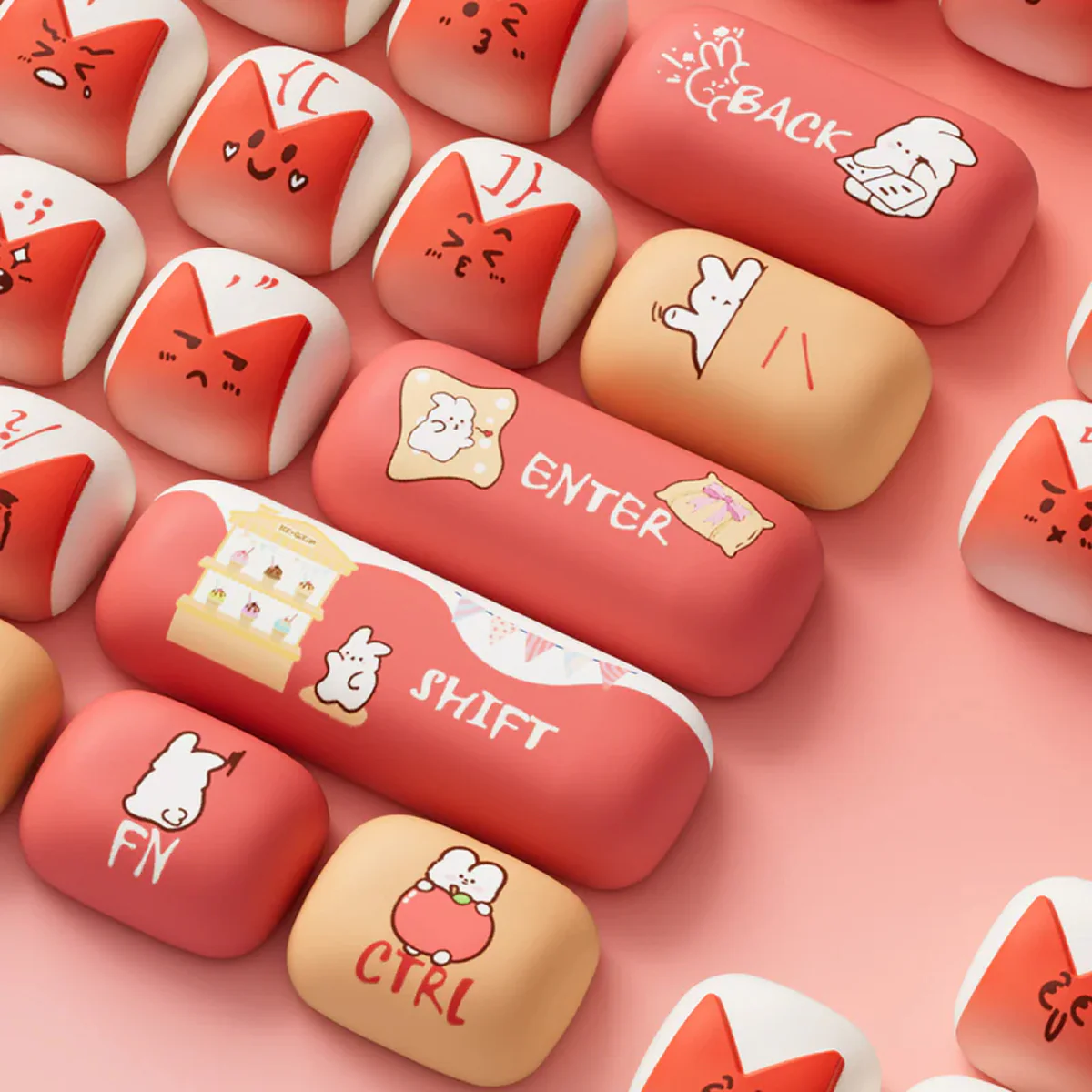 Akko Bunny Apple Keycap Set MOG Profile 137 Keys - Image 5