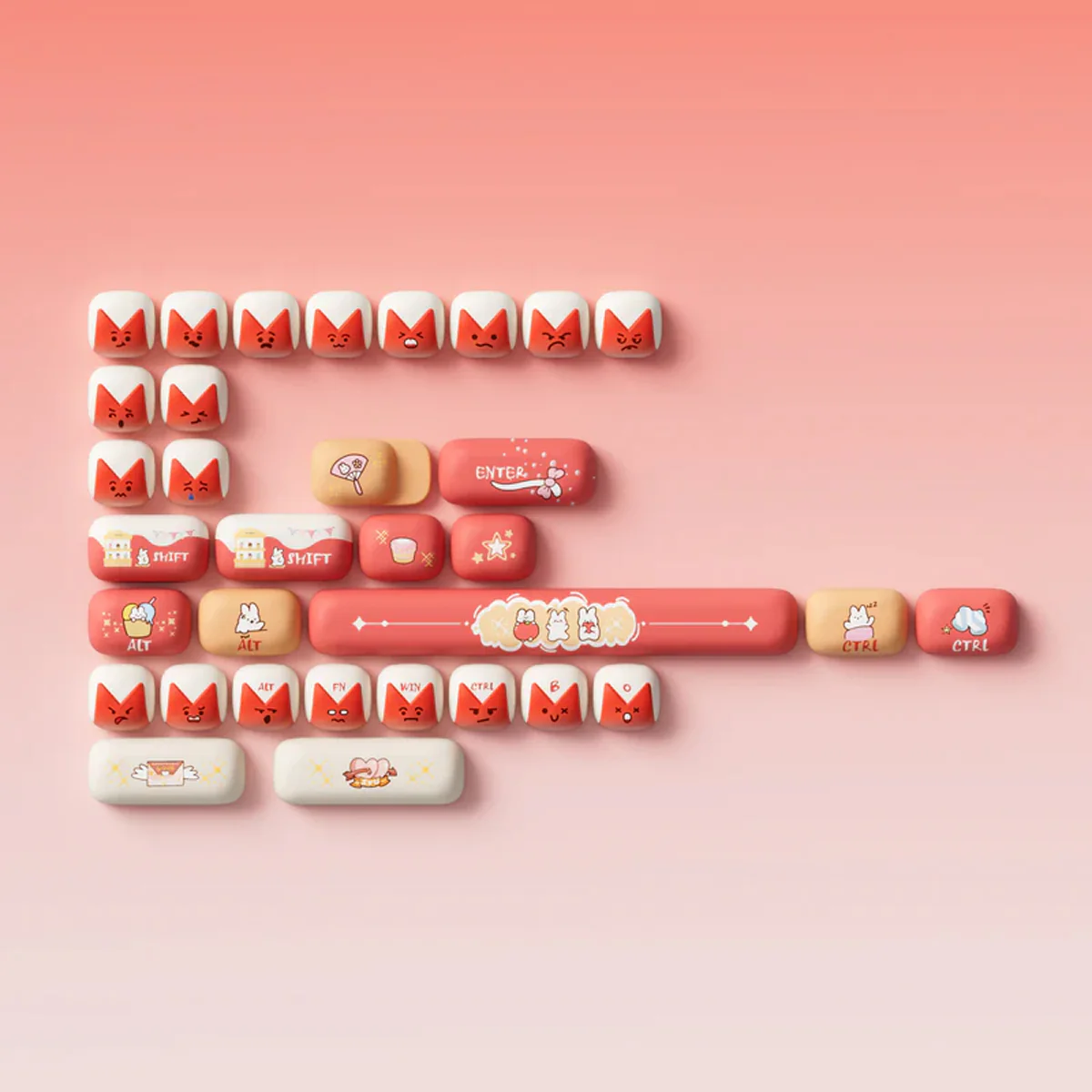 Akko Bunny Apple Keycap Set MOG Profile 137 Keys - Image 9