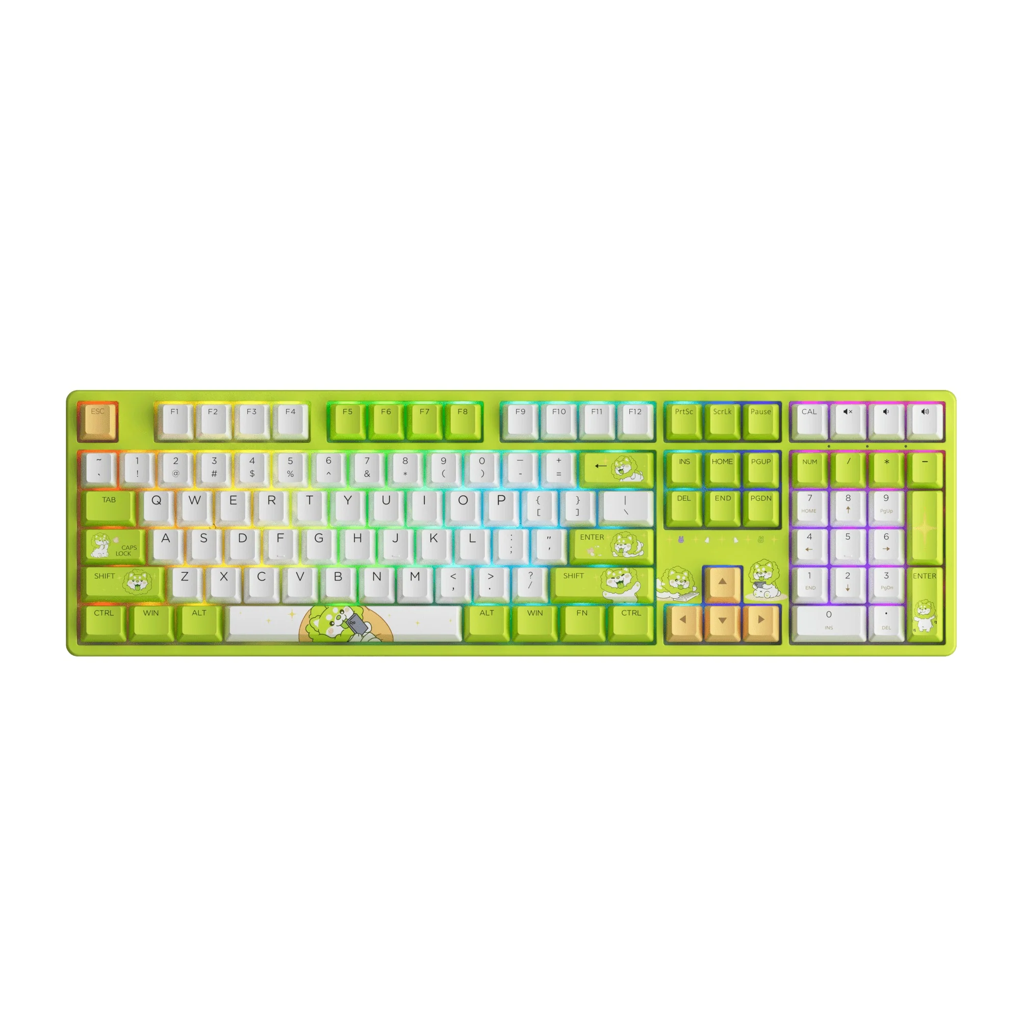 Akko Cabbage Dog 5108B Plus Multi-Mode RGB Hot-Swappable Mechanical Keyboard (Akko V3 Cream Yellow Pro) - Image 4