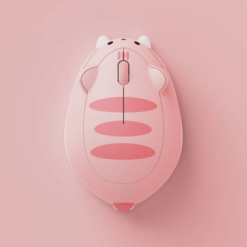 Akko Cat Theme Mouse (Grey Mimo, Pink Angie, Orange Kate) - Image 5