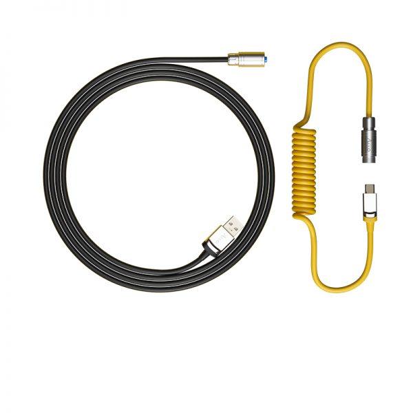 Akko Coiled Aviator Cable V2 (Black & Gold) - Image 3