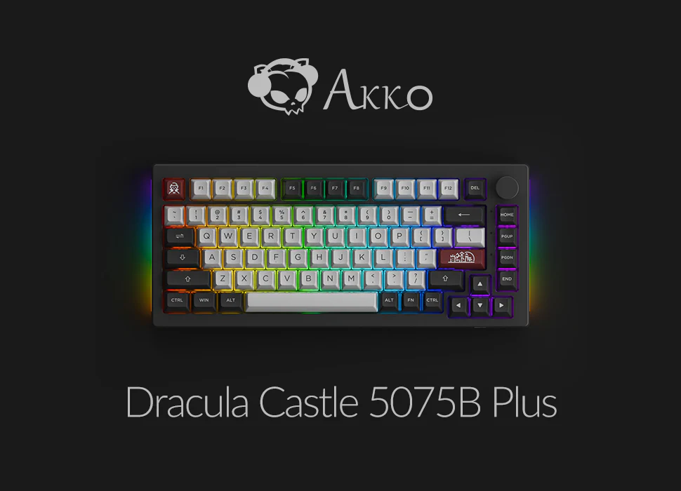 Akko Dracula Castle 5075B Plus Multi-Modes RGB Mechanical Keyboard (Akko Haze Pink Silent) - Image 6