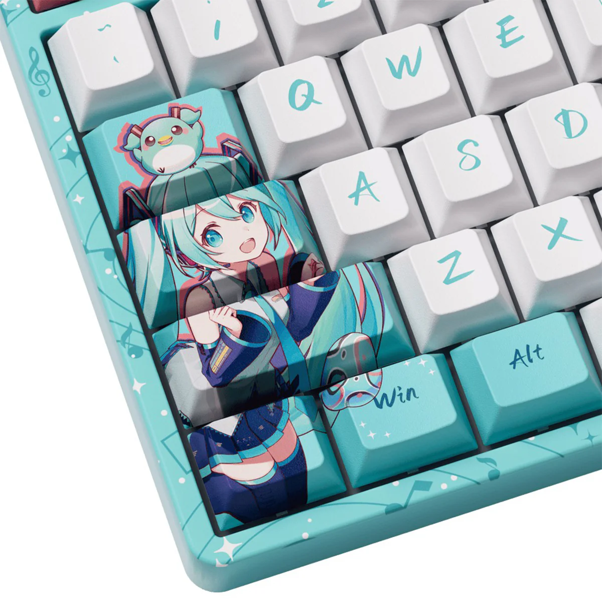Akko Hatsune Miku 5108B Plus Multi-Mode RGB Hot-Swappable Mechanical Keyboard (Akko V3 Piano Pro Switch, Akko Creamy Cyan Switch) - Image 9