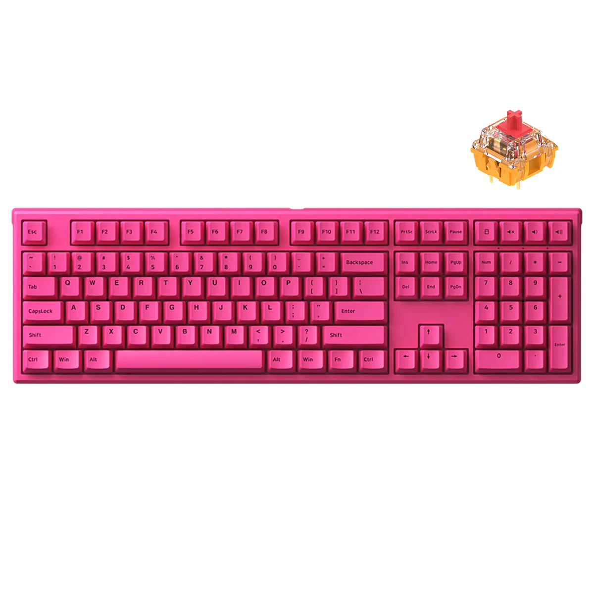Akko MG108B Rose Red Multi-Mode RGB Hot-Swappable Mechanical Keyboard (TTC Gold Red)