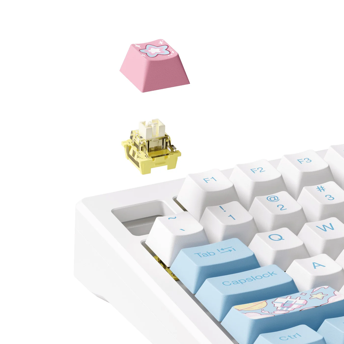 Akko MOD 007 HE PC Wired RGB Hot-Swappable Mechanical Keyboard (Stellar Journey) (Akko Cream Yellow Magnetic Switch) - Image 7
