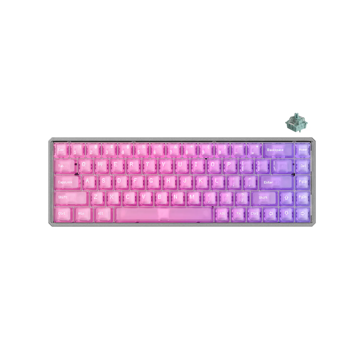 Akko MOD68 HE Aluminum Case Wired ARGB Magnetic Keyboard (Grey-Frosted Pastel Gradient Transparent) (Akko AstroAim Magnetic Switch) (02N-02I-05F-02G-02L-02K) - Image 6