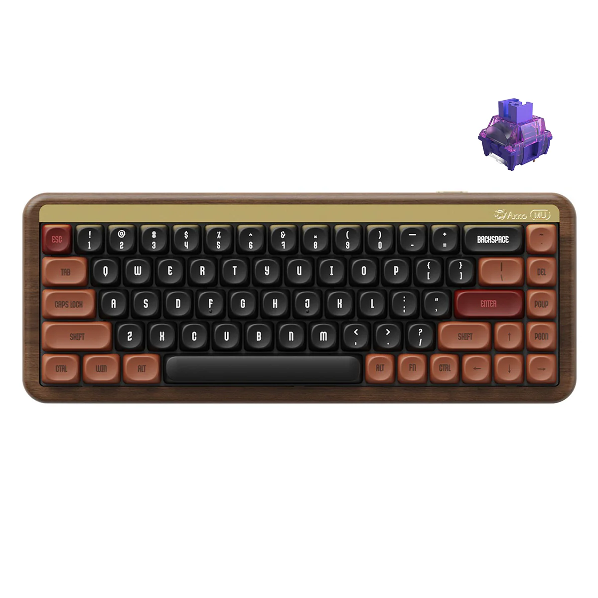 Akko MU01 Autumn Walnut Wood Case Multi-Mode RGB Hot-Swappable Mechanical Keyboard (Akko Rosewood Switch, Akko X TTC Demon Switch) - Image 3