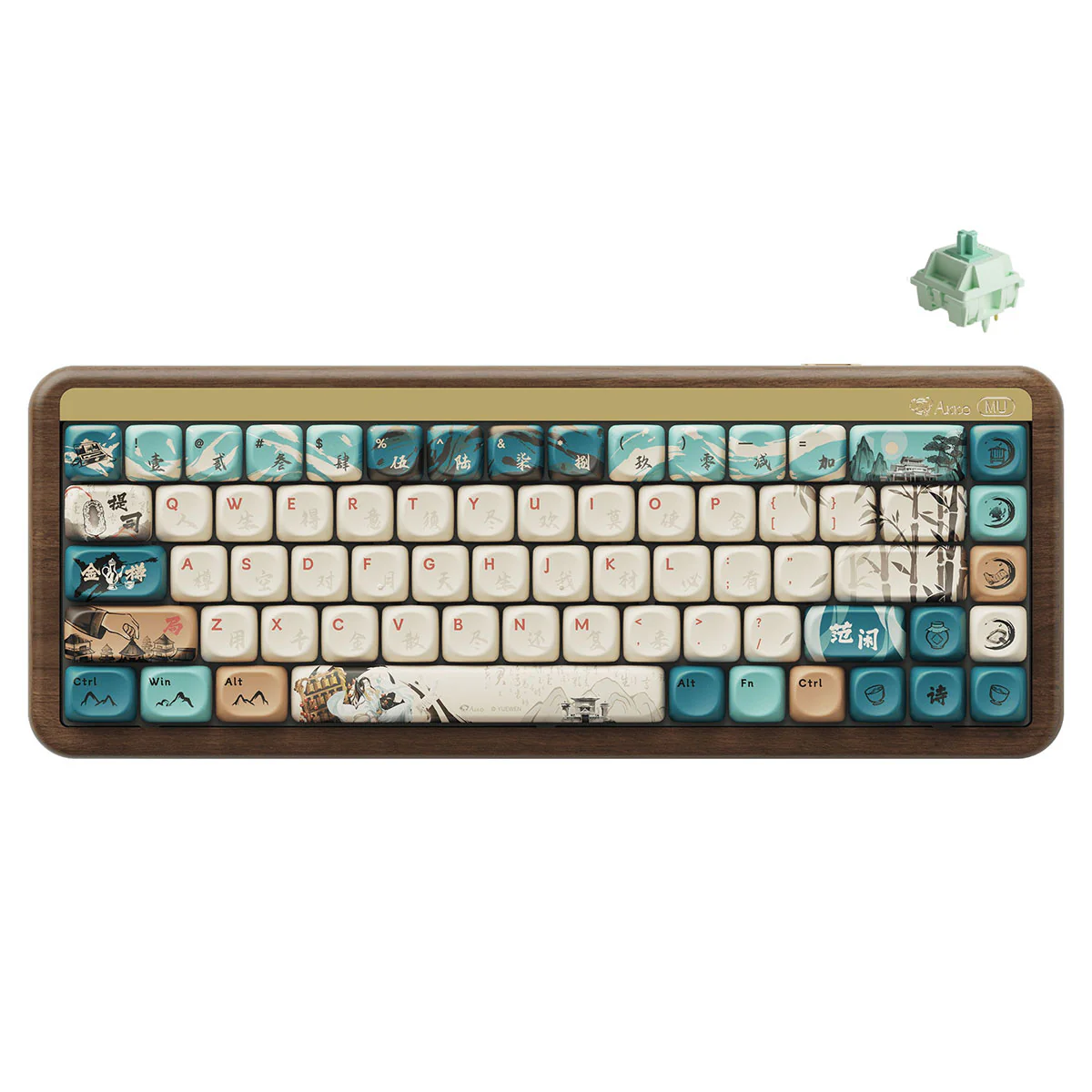 Akko MU01 Joy of Life Walnut Wood Case Multi-Mode RGB Hot-Swappable Mechanical Keyboard (Akko Botany Switch, Akko V3 Piano Pro Switch) - Image 2