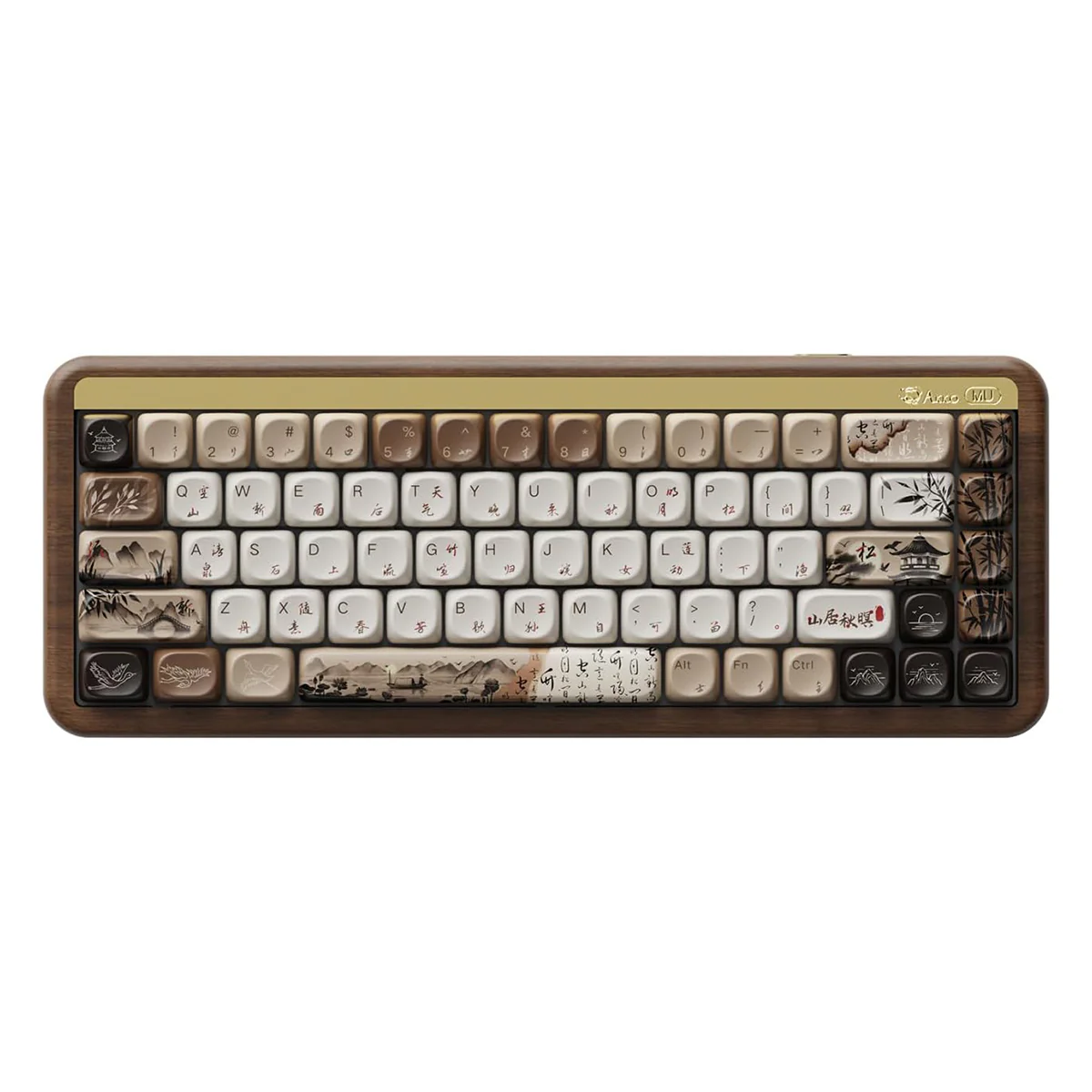 Akko MU01 Mountain Seclusion Walnut Wood Case Multi-Mode RGB Hot-Swappable Mechanical Keyboard (Akko Rosewood, Akko V3 Piano Pro) - Image 4