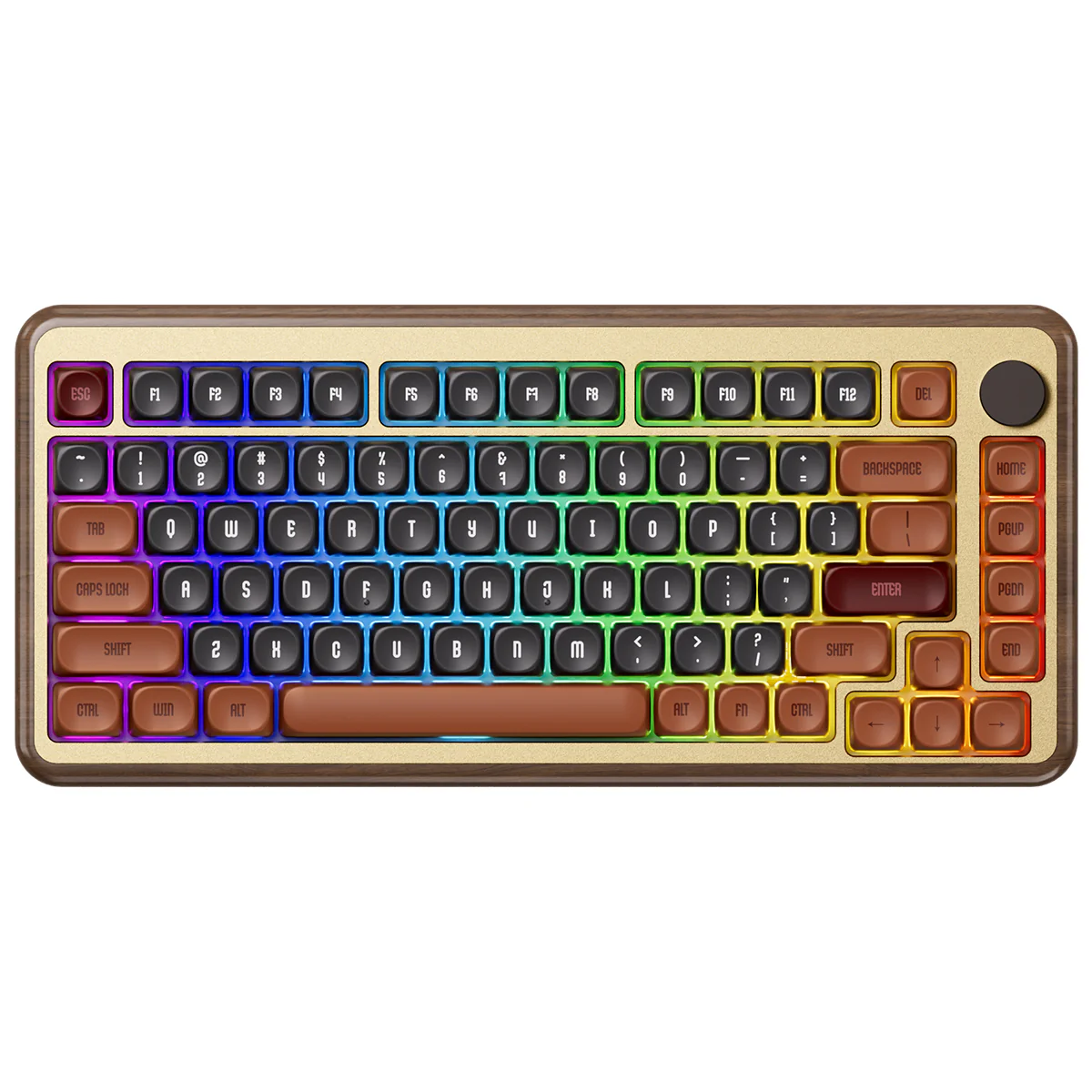 Akko MU02 Autumn Walnut Wood Case Multi-Mode RGB Hot-Swappable Mechanical Keyboard (Akko Rosewood Switch) - Image 10