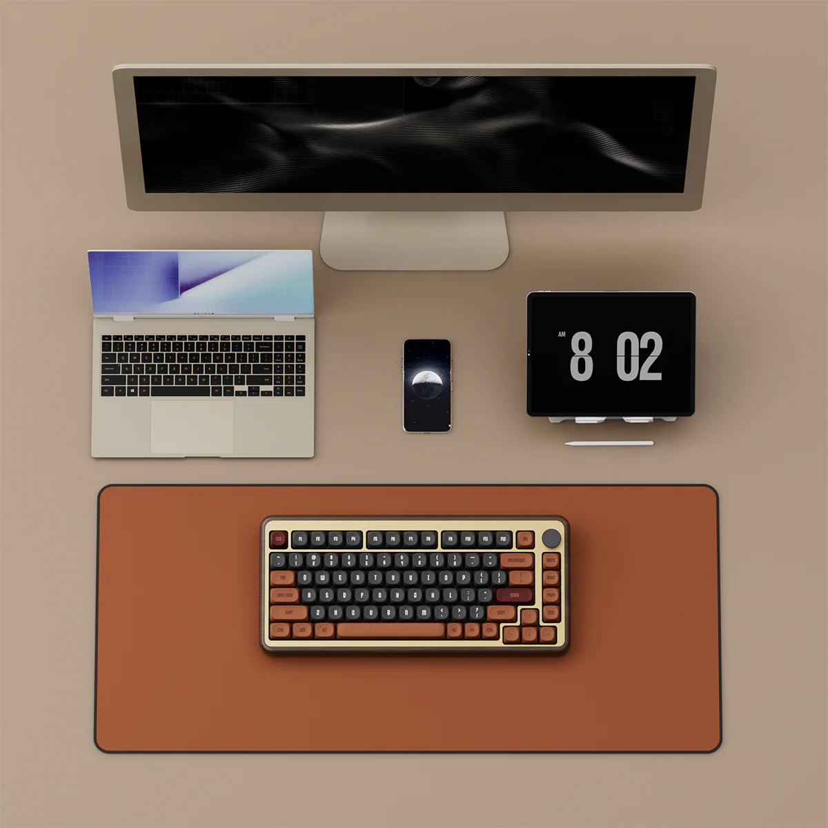 Akko MU02 Autumn Walnut Wood Case Multi-Mode RGB Hot-Swappable Mechanical Keyboard (Akko Rosewood Switch) - Image 2