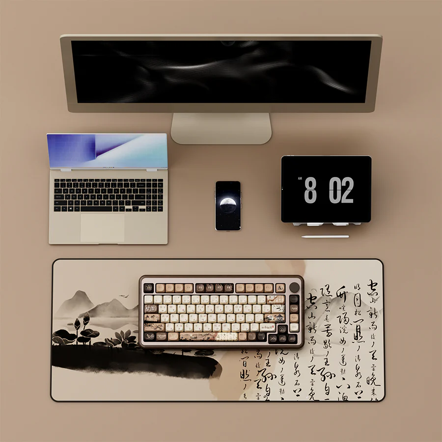 Akko MU02 Mountain Seclusion Walnut Wood Case Multi-Mode RGB Hot-Swappable Mechanical Keyboard (Akko Rosewood Switch) - Image 11