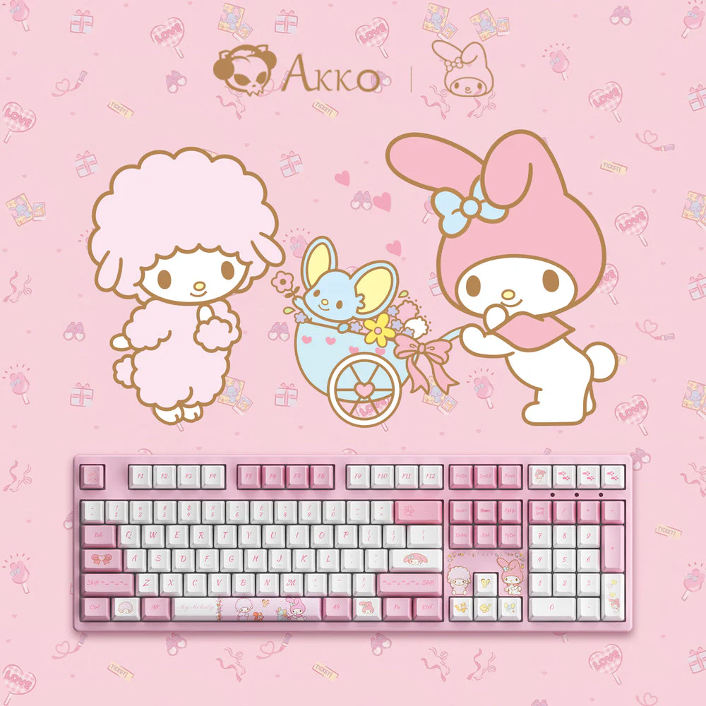 Akko My Melody 3108 V3 Wired Mechanical Keyboard (Akko Frost Pink Switch) - Image 11