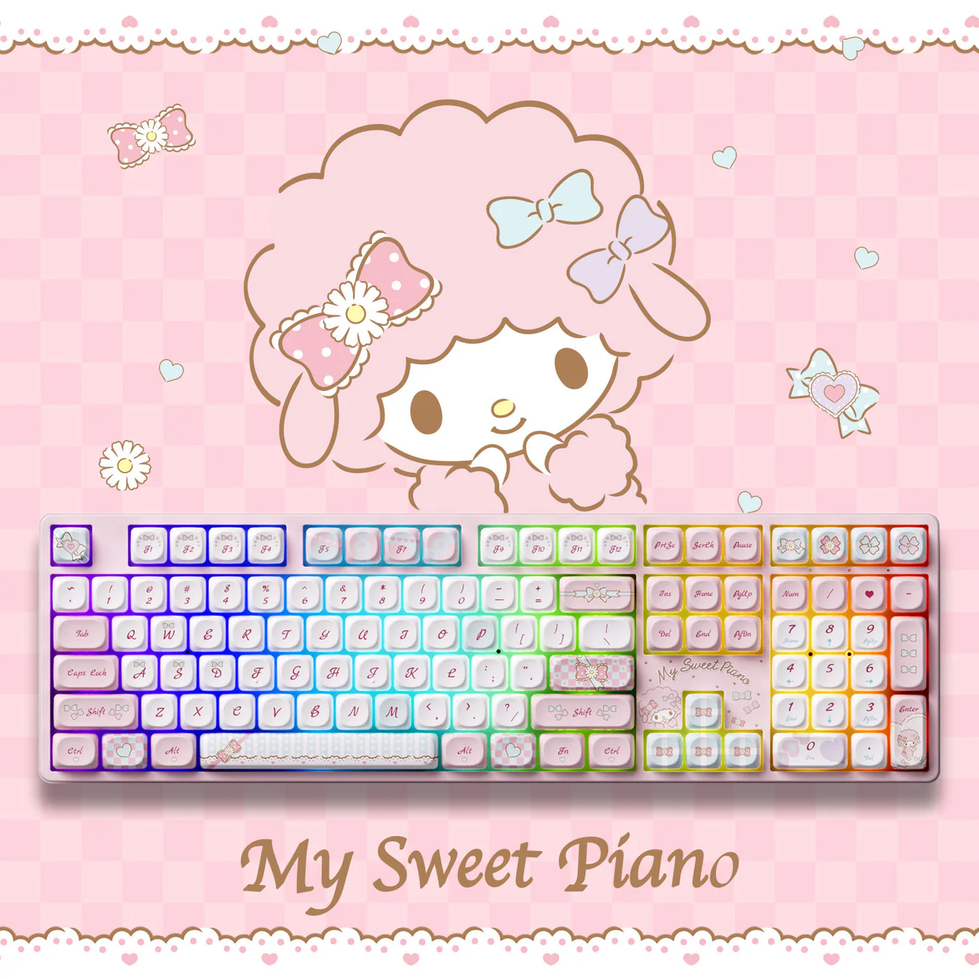 Akko My Sweet Piano 5108B Plus Multi-Mode RGB Hot-Swappable Mechanical Keyboard (Akko V3 Piano Pro Switch, Akko Creamy Cyan Switch)