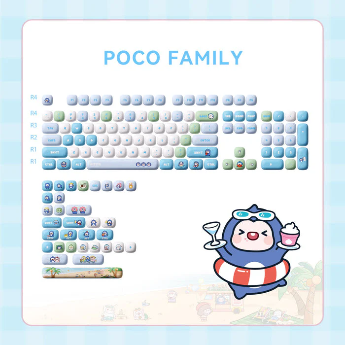 Akko Poco Family - Poco Penguin Keycap Set MOG Profile 136 Keys - Image 2