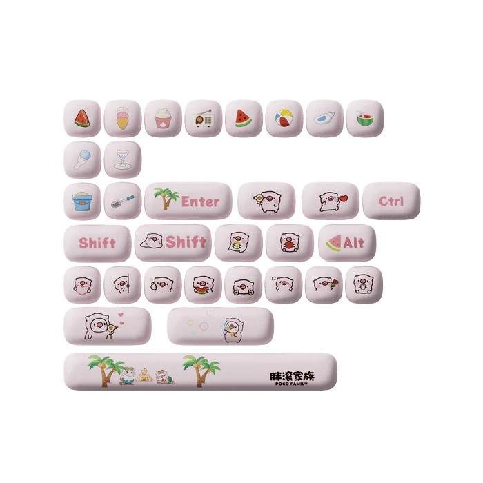 Akko Poco Family - Poco Piggy Keycap Set MOG Profile 138 Keys - Image 11