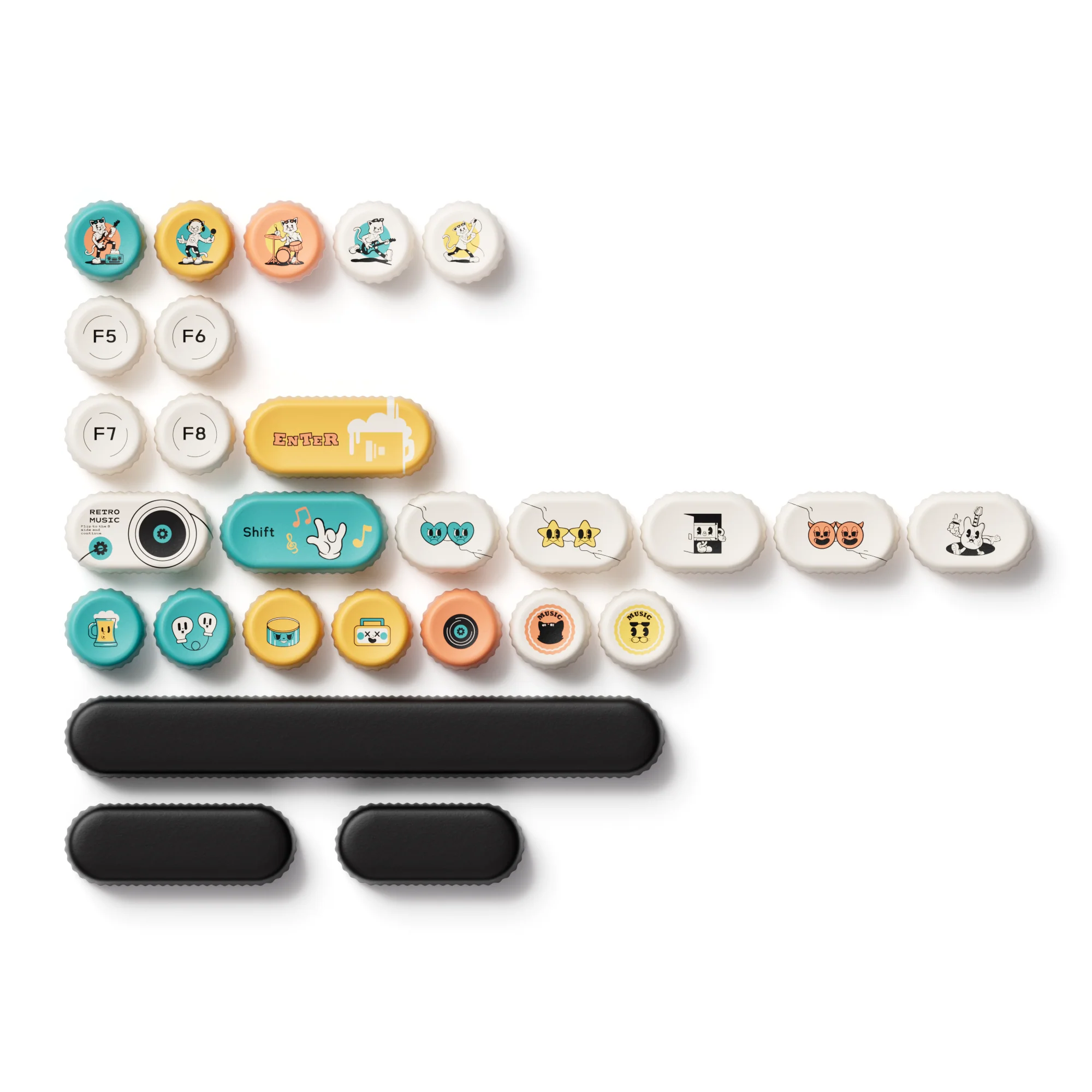 Akko Punk Cat BottleCap Keycap Set BottleCap Profile 131 Keys - Image 3