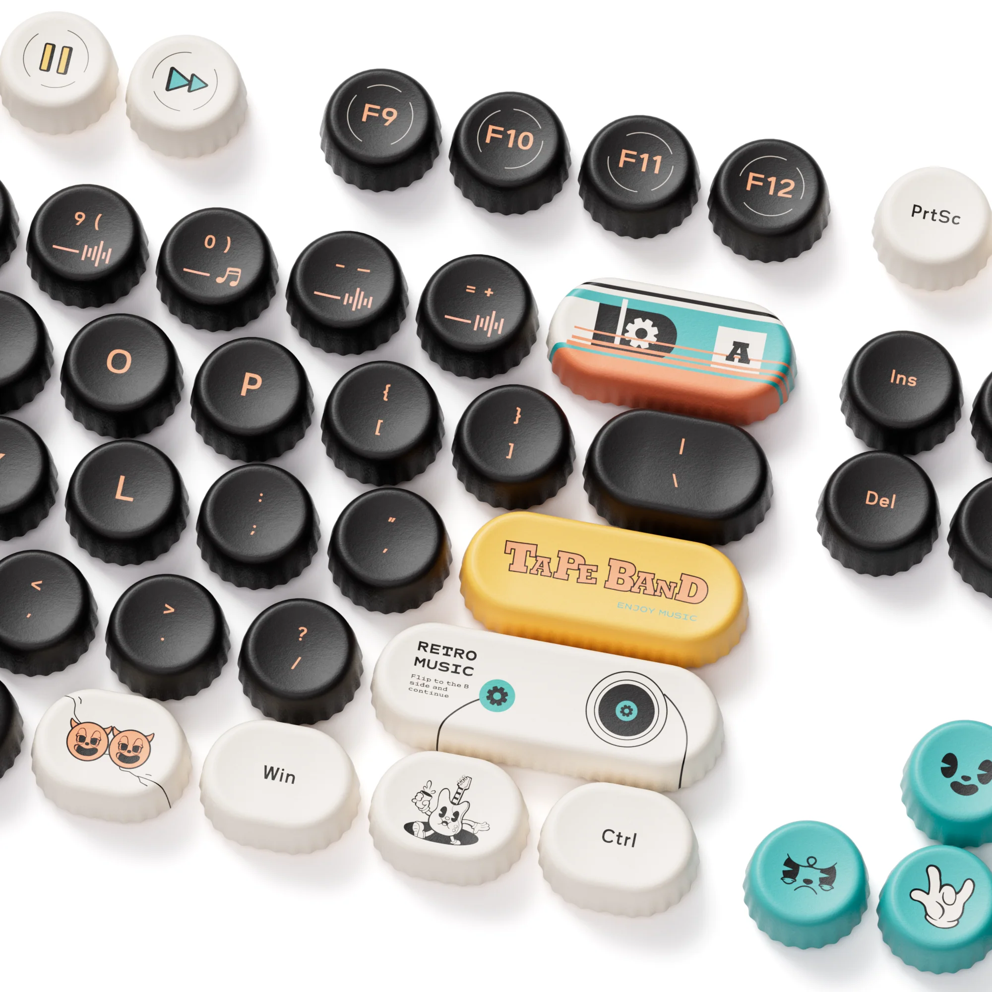Akko Punk Cat BottleCap Keycap Set BottleCap Profile 131 Keys - Image 5