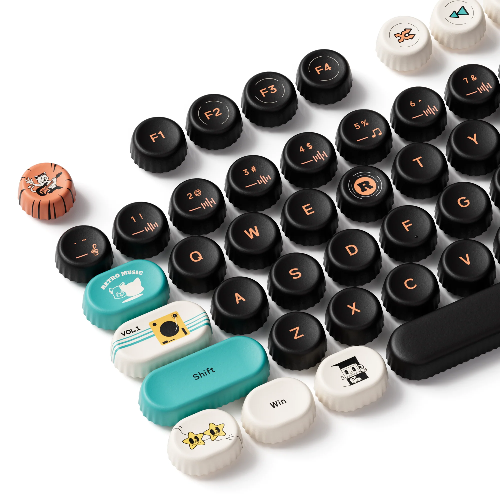 Akko Punk Cat BottleCap Keycap Set BottleCap Profile 131 Keys - Image 7