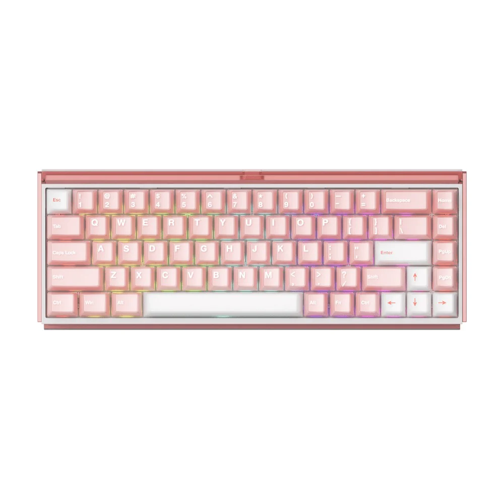 Akko Ray68 RGB Wired Mechanical Keyboard (Misty Pink & White) (Akko AstroAim Magnetic Switch) (101-RA68B-002) - Image 6
