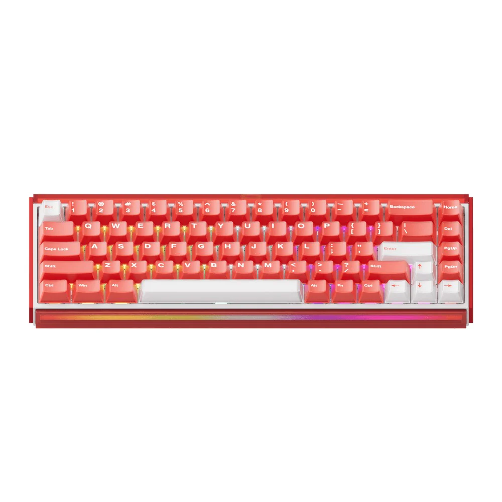 Akko Ray68 RGB Wired Mechanical Keyboard (Misty Red & White) (Akko AstroAim Magnetic Switch) (101-RA68B-004) - Image 2